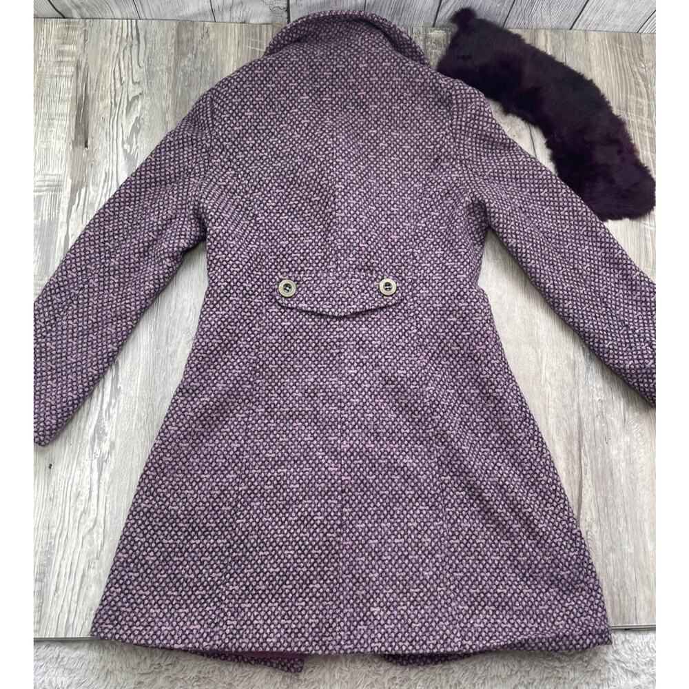 Yiteer Lisha 42 Coat Long Furr Collared Toggle Purple Jacket Womens small sizing - Picture 2 of 16